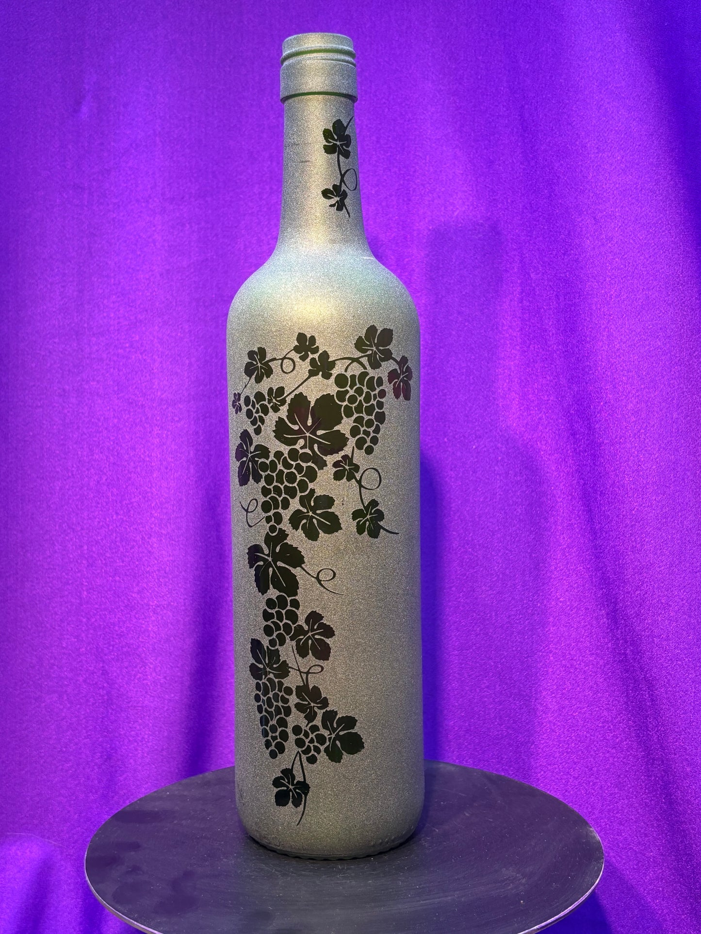 Sandblasted Grape Vine Design Incense Holder Bottle