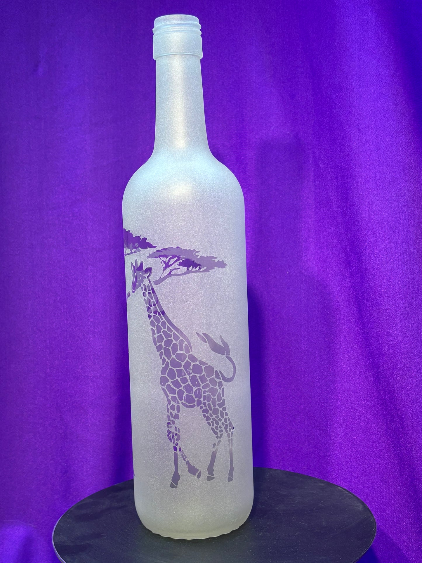 Sandblasted Giraffe Incense Holder Bottle