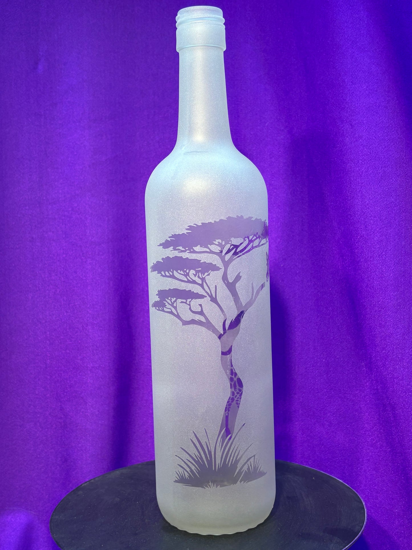 Sandblasted Giraffe Incense Holder Bottle