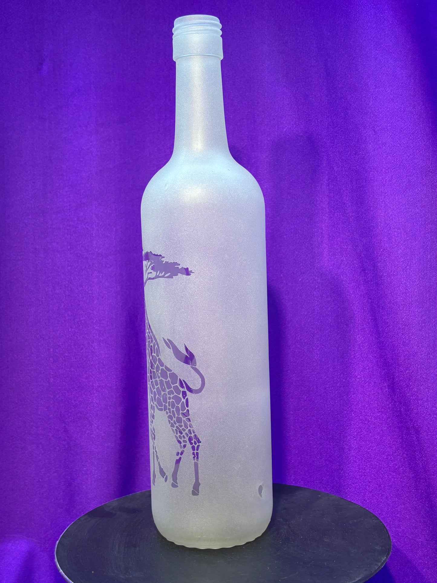Sandblasted Giraffe Incense Holder Bottle