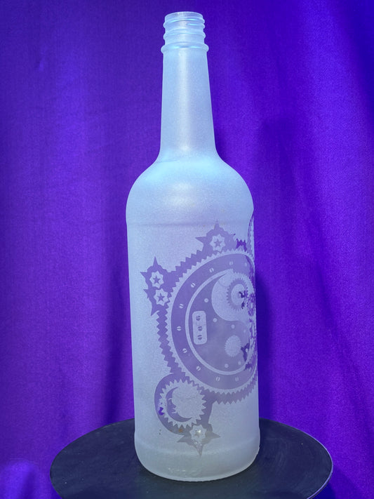 Sandblasted Gear Yin-Yang Incense Holder Bottle