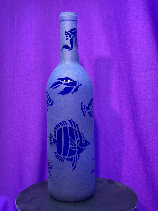 Sandblasted Fish Incense Holder Bottle