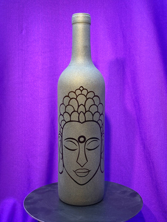 Sandblasted Buddha Incense Holder Bottle