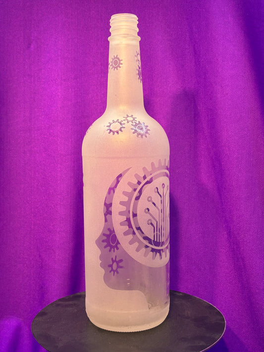 Sandblasted Cyberhead Incense Holder Bottle