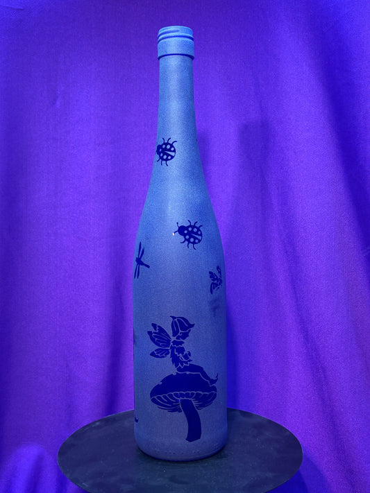 Sandblasted Fairy Incense Holder Bottle