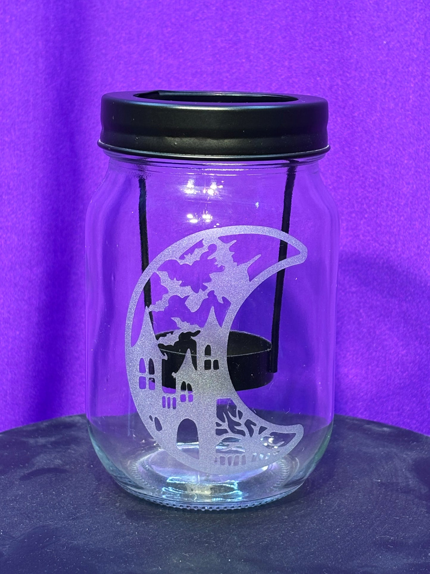 Crescent Moon Halloween Candle Holder