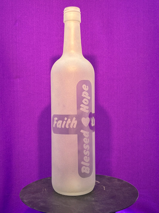Sandblasted Faith Cross Incense Holder Bottle