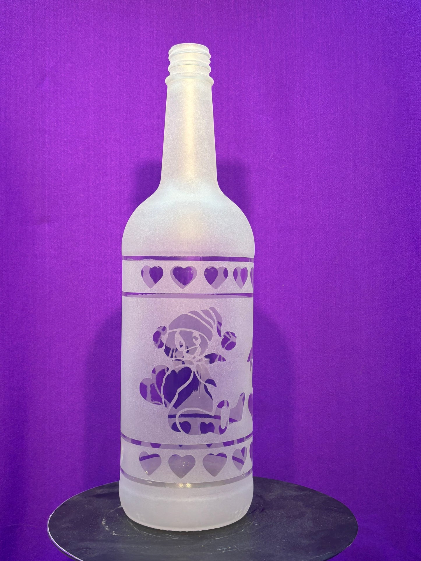 Sandblasted Love Bears Incense Holder Bottle