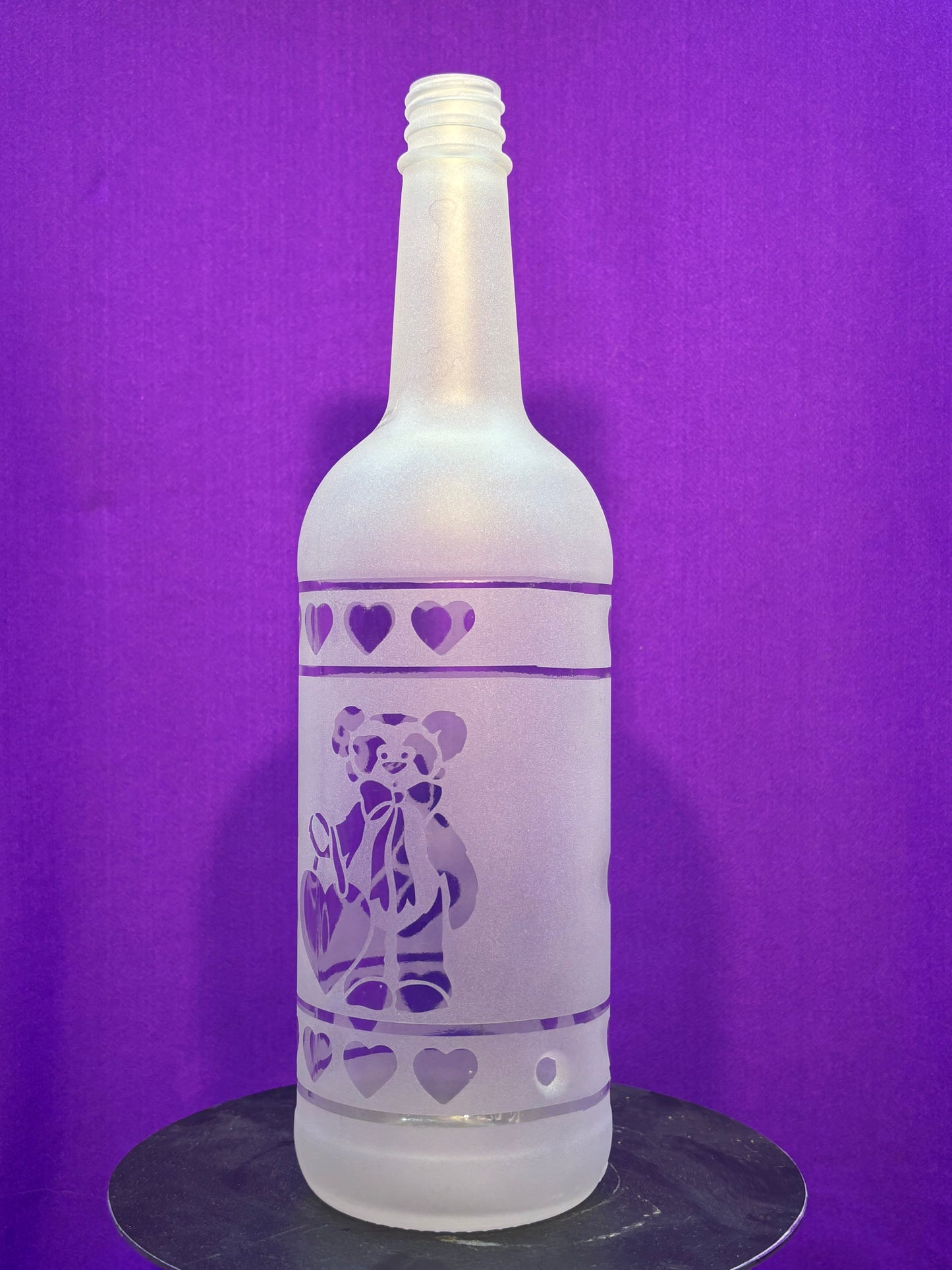 Sandblasted Love Bears Incense Holder Bottle