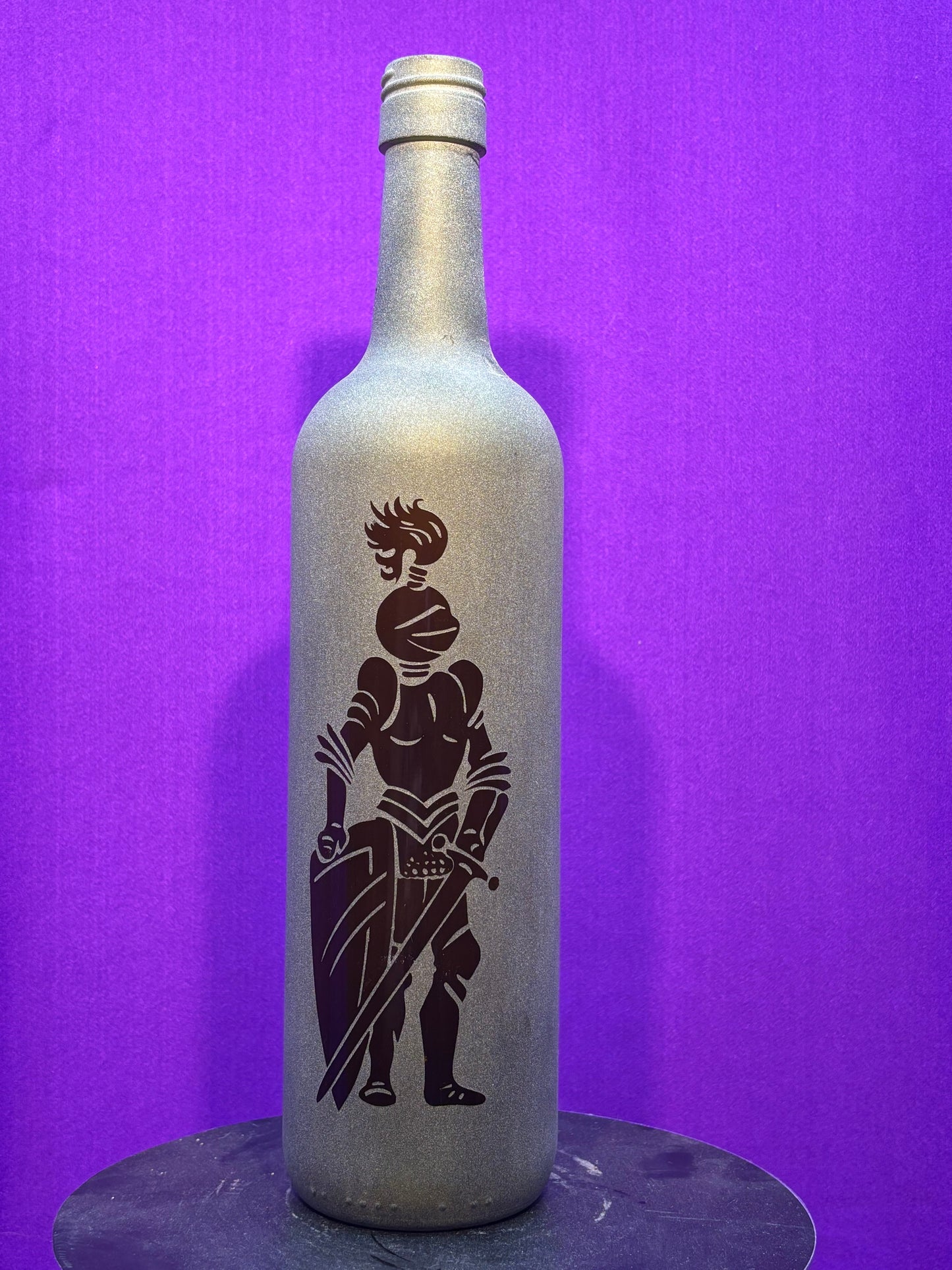 Sandblasted Knight Incense Holder Bottle