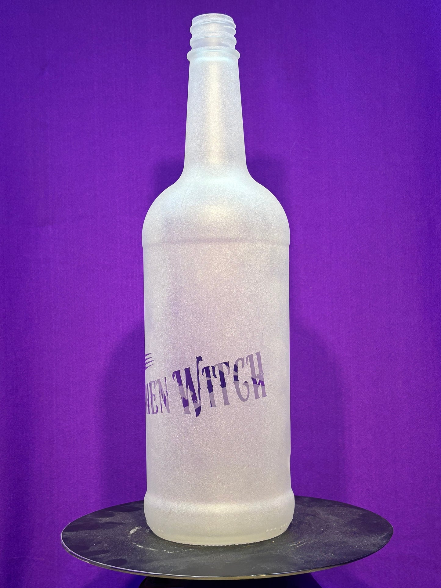 Sandblasted Kitchen Witch Incense Holder Bottle - Big