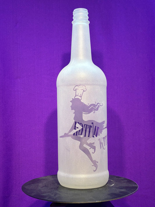Sandblasted Kitchen Witch Incense Bottle - Big