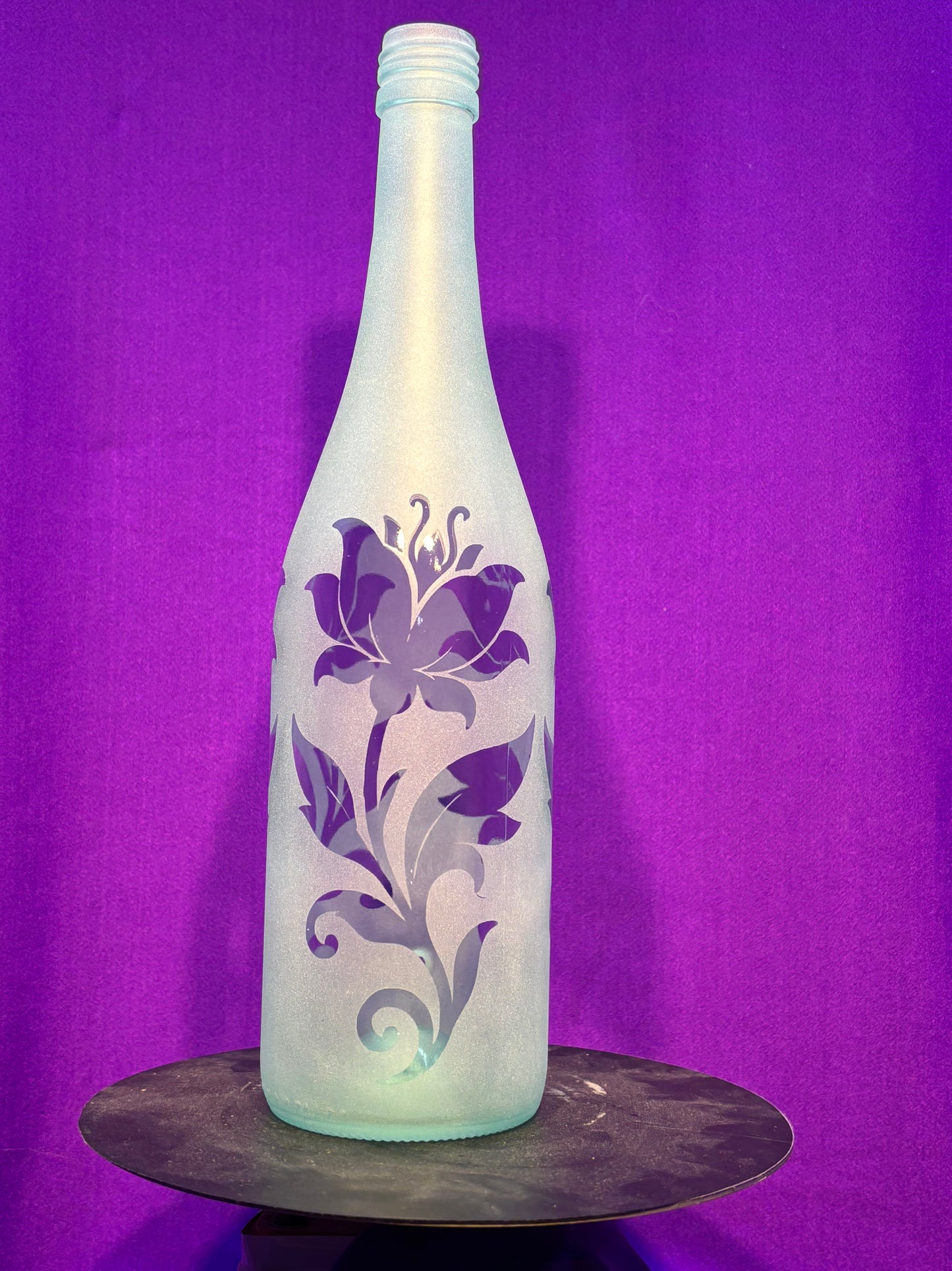Sandblasted Flowers 1 Incense Holder Bottle