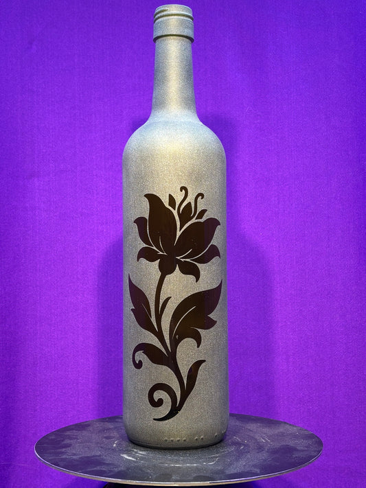 Sandblasted Flower 1 Incense Bottle - Single Flower