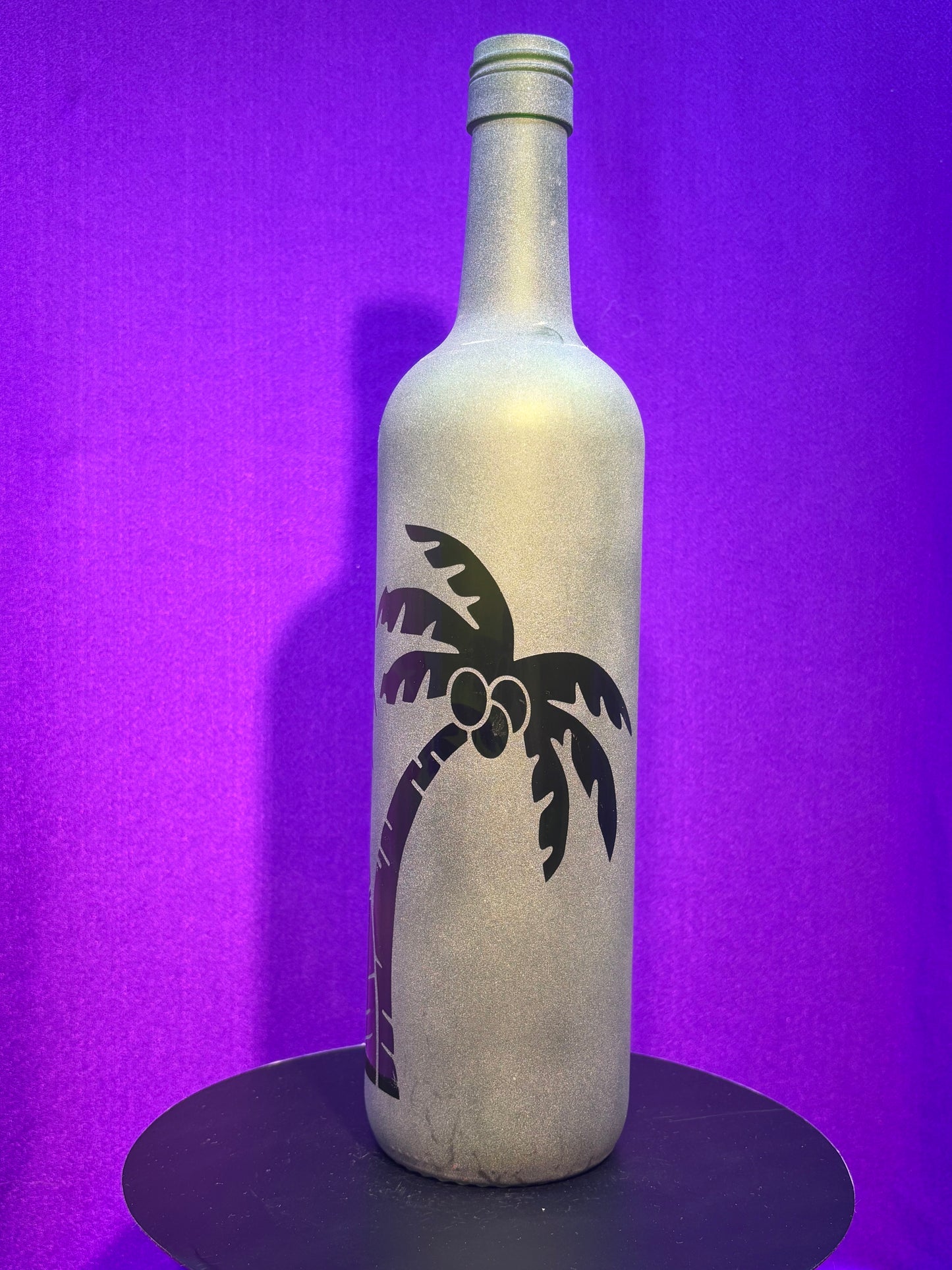 Sandblasted Palm Trees Incense Holder Bottle