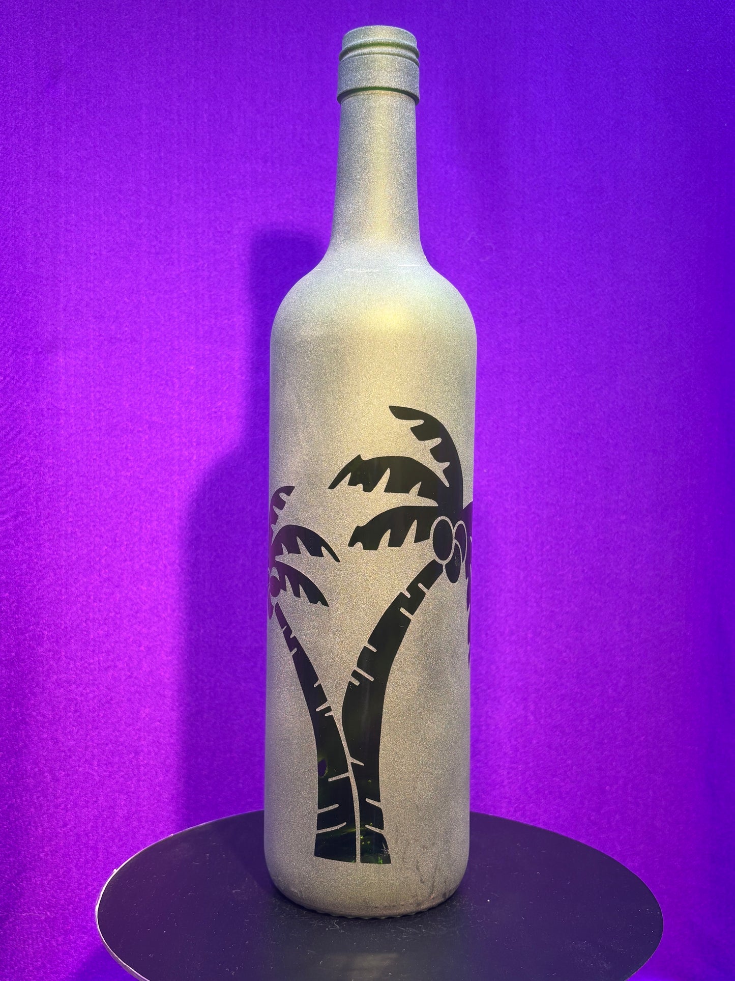 Sandblasted Palm Trees Incense Holder Bottle