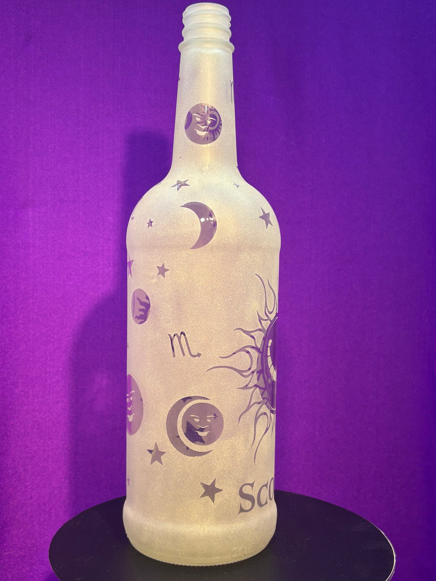 Sandblasted Scorpio Zodiac Incense Holder Bottle