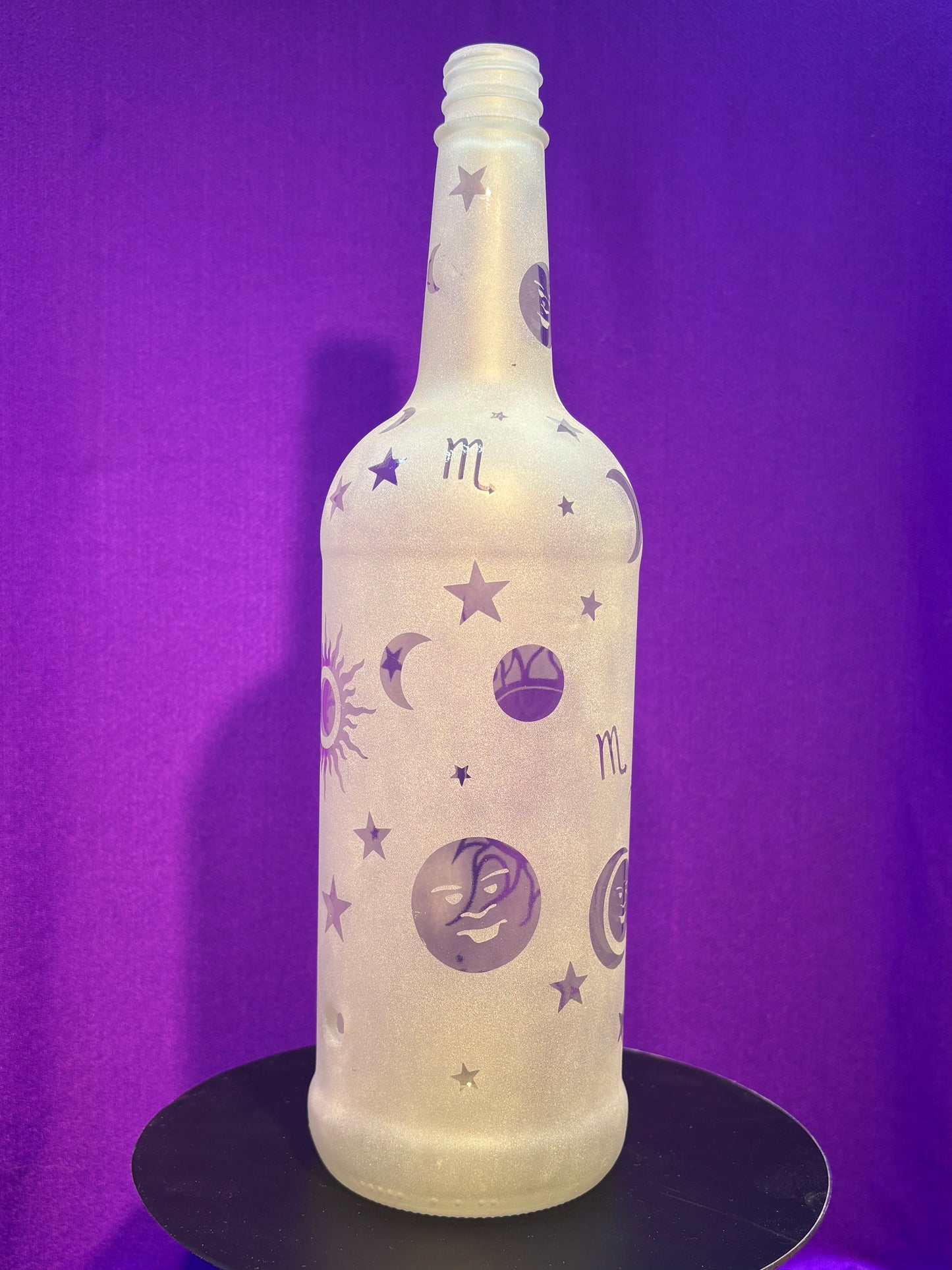 Sandblasted Scorpio Zodiac Incense Holder Bottle