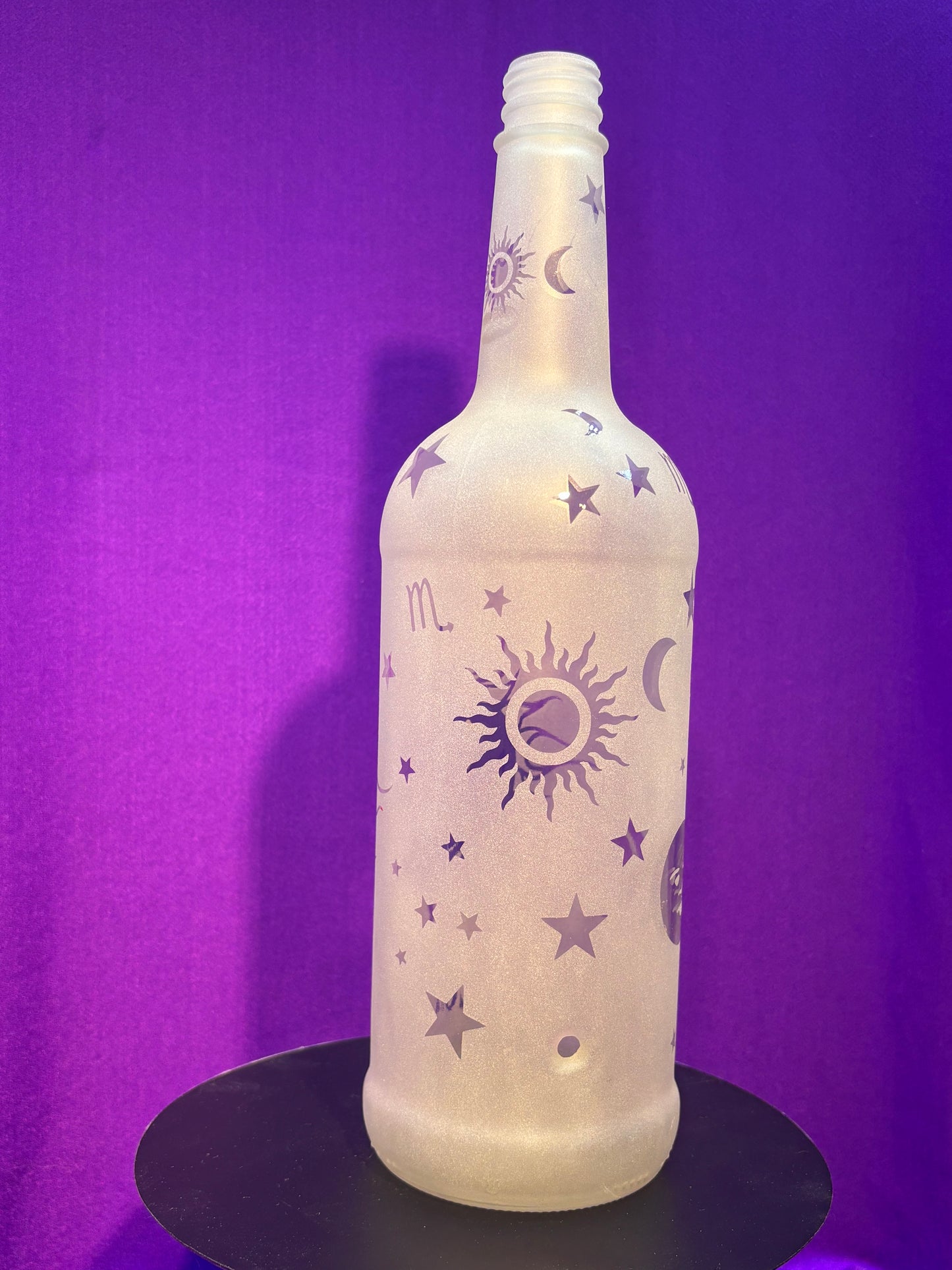 Sandblasted Scorpio Zodiac Incense Holder Bottle