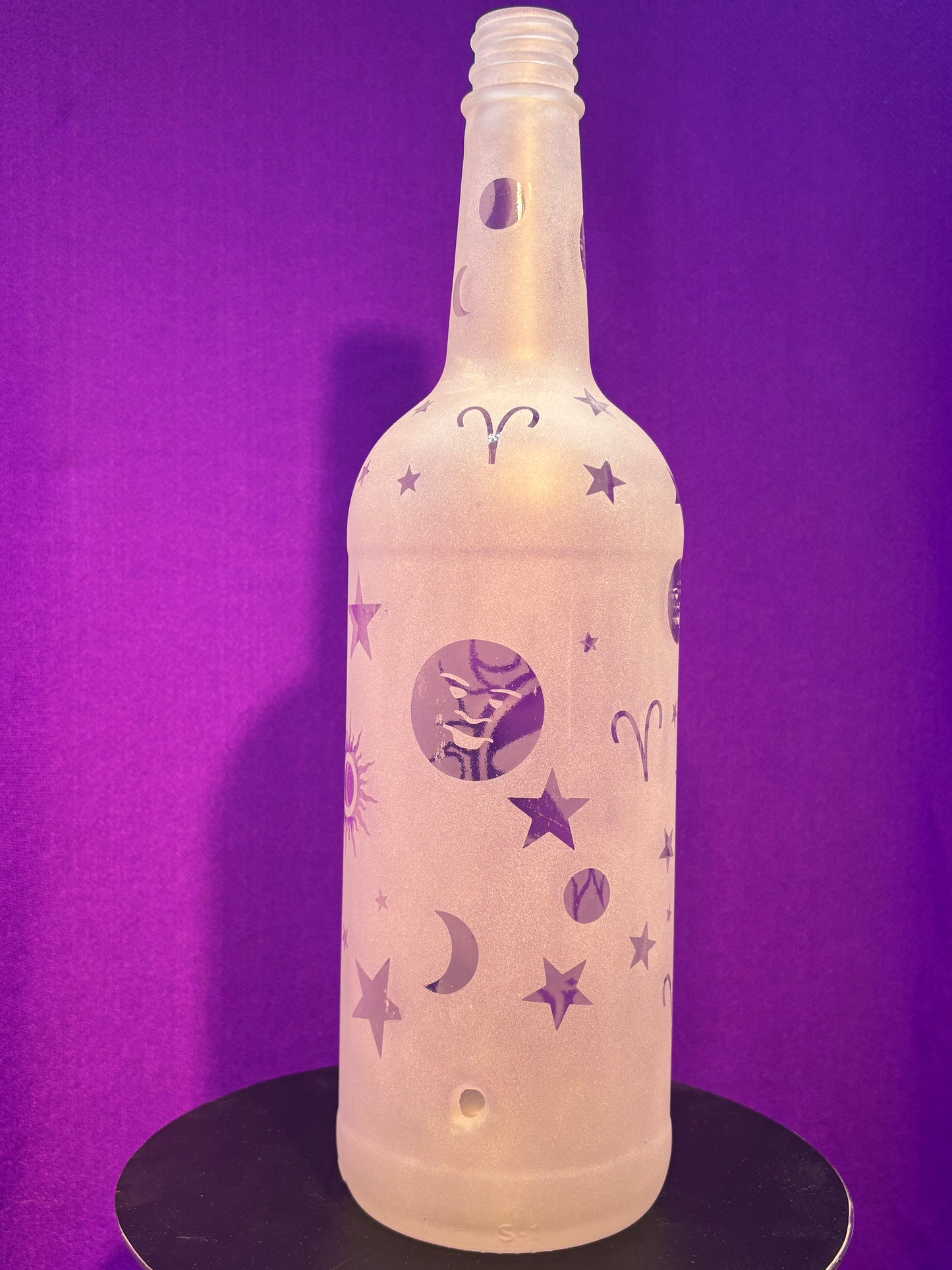 Sandblasted Aries Zodiac Incense Holder Bottle