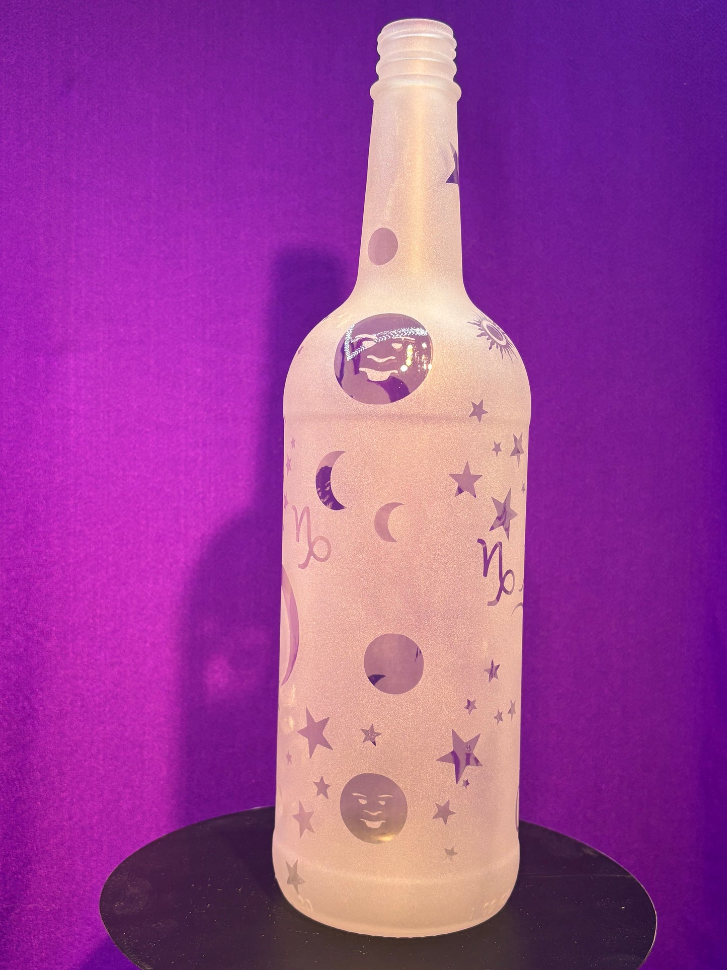 Sandblasted Capricorn Zodiac Incense Holder Bottle