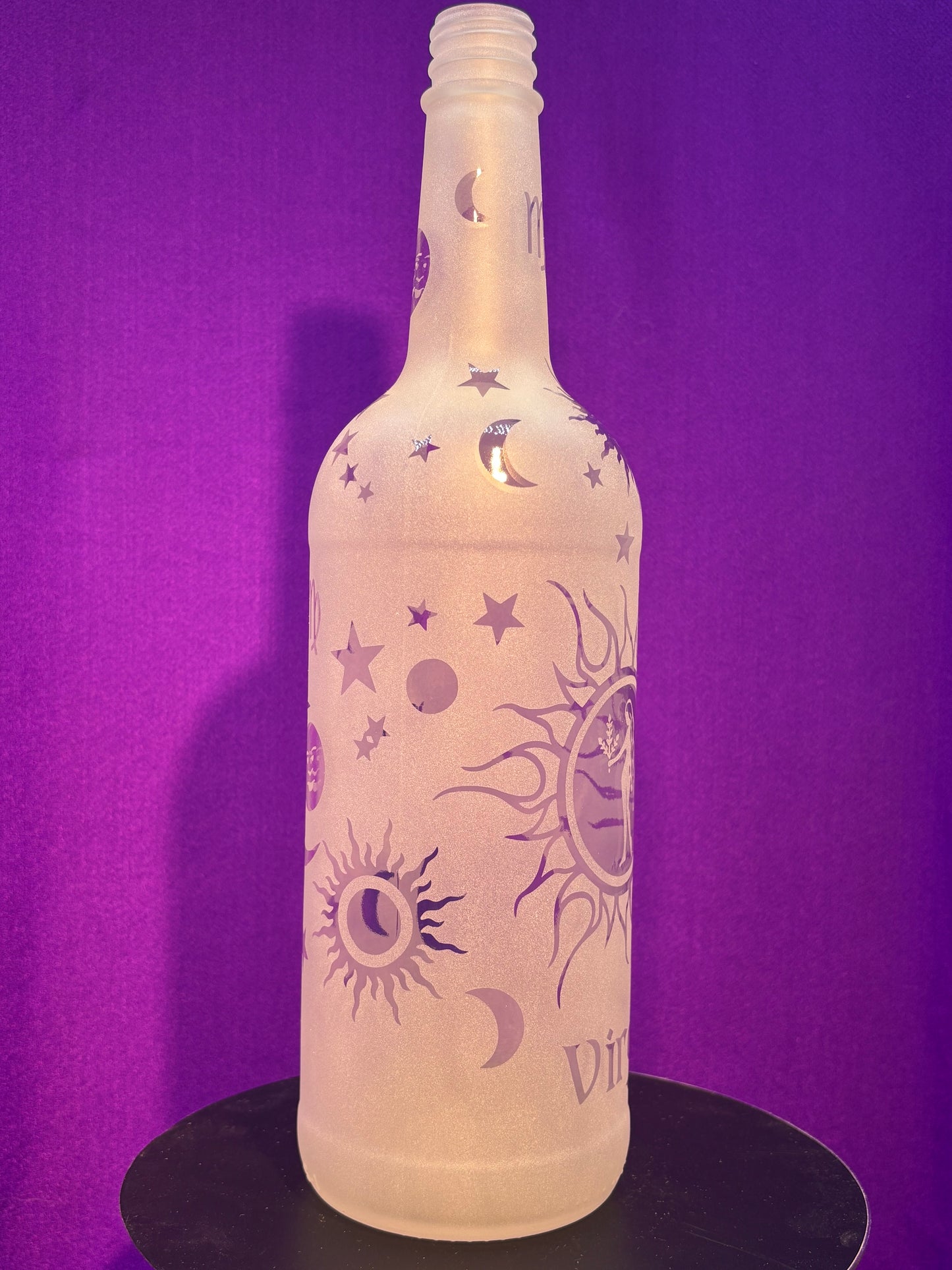Sandblasted Virgo Zodiac Incense Holder Bottle