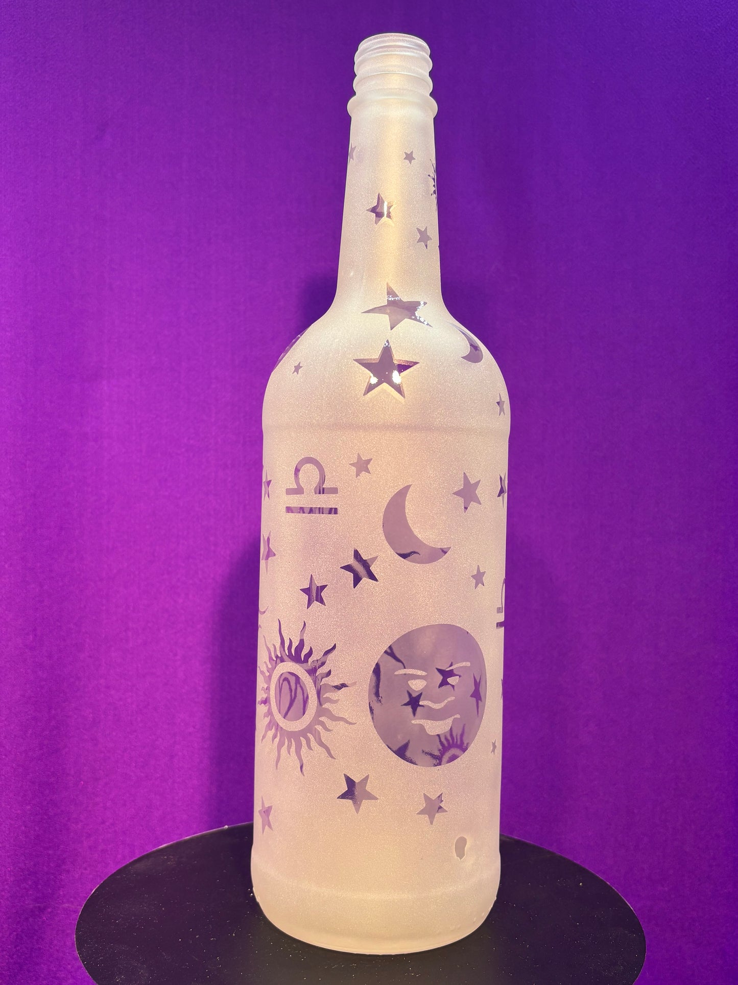 Sandblasted Libra Zodiac Incense Holder Bottle