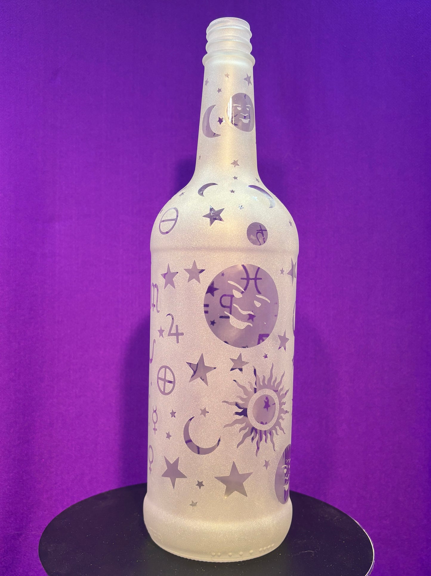 Sandblasted Zodiacs Incense Holder Bottle